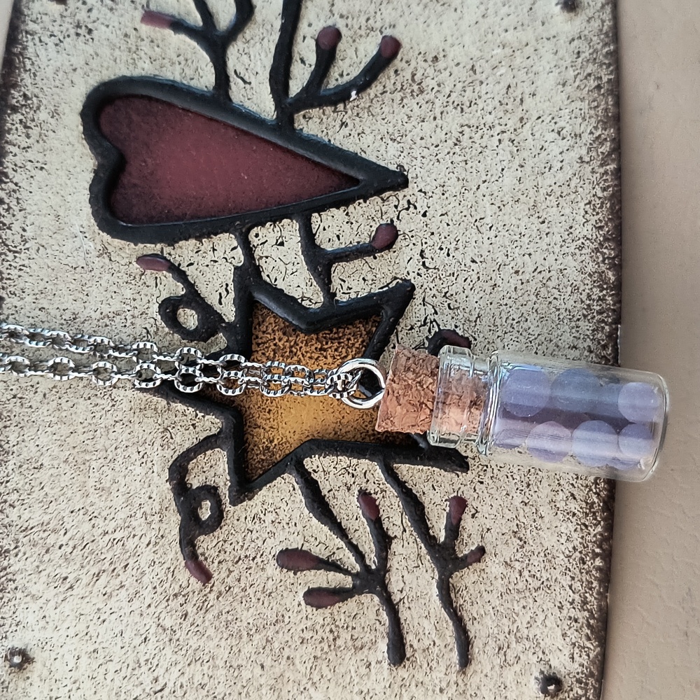 Sterling Silver Braclet With Amythst Beads Bottle